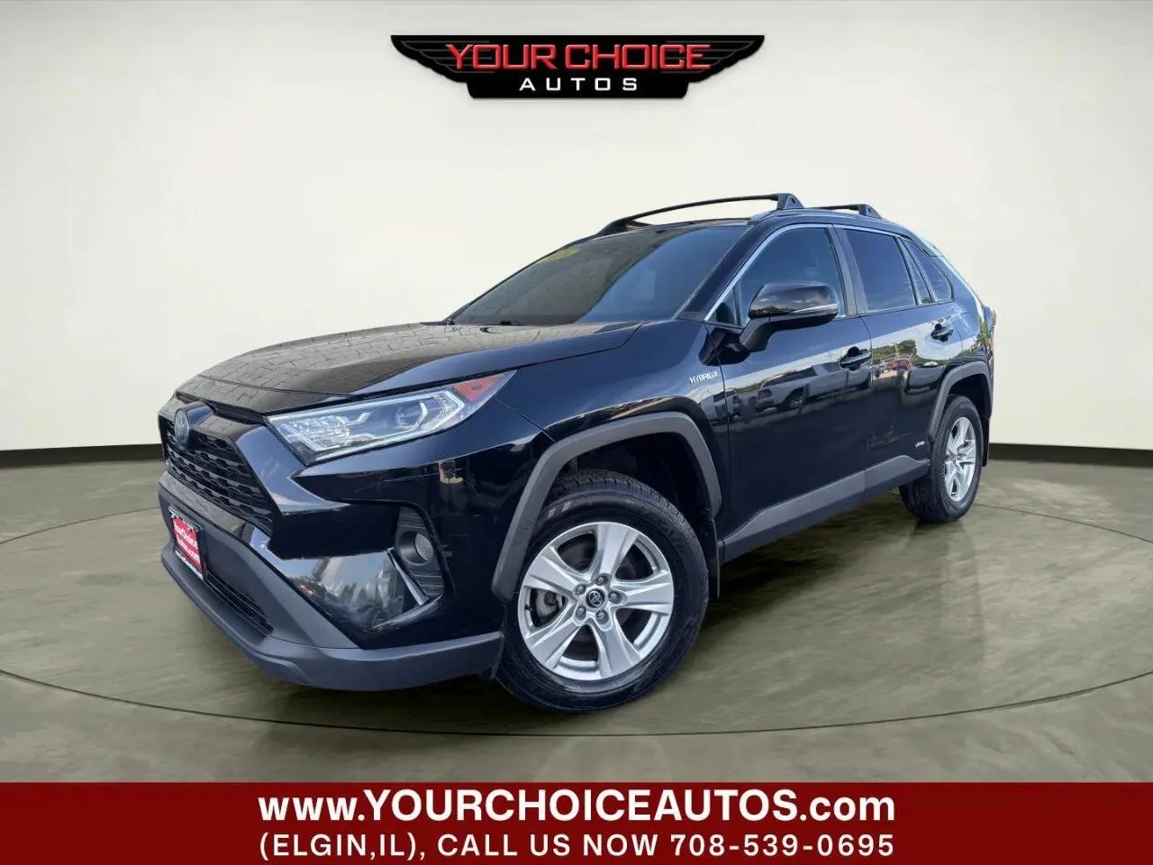 Black 2020 Toyota RAV4 Hybrid XLE for sale in Elgin, IL
