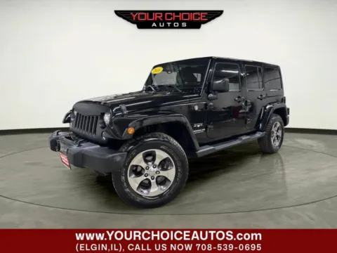 Black 2016 Jeep Wrangler Unlimited Sahara for sale in Elgin, IL