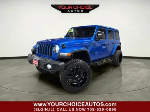 Blue 2022 Jeep Wrangler Unlimited Sahara Altitude for sale in Elgin, IL