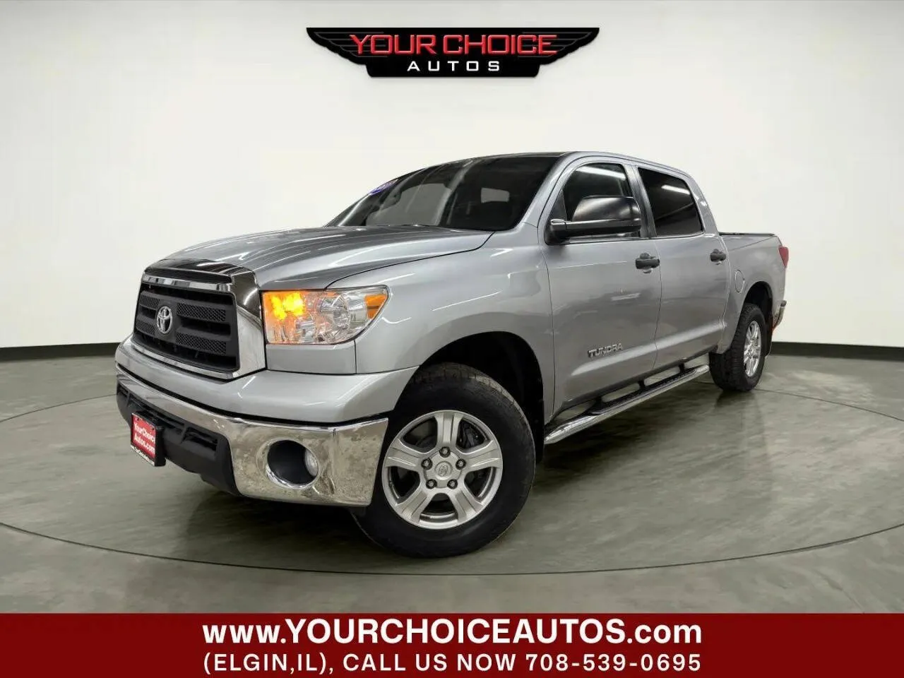 Gray 2011 Toyota Tundra 4WD Truck Grade 4x4 4dr CrewMax Cab Pickup SB (4.6L V8) for sale in Elgin, IL