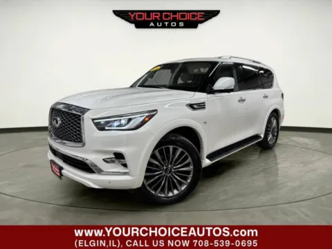 White 2019 INFINITI QX80 LUXE for sale in Elgin, IL