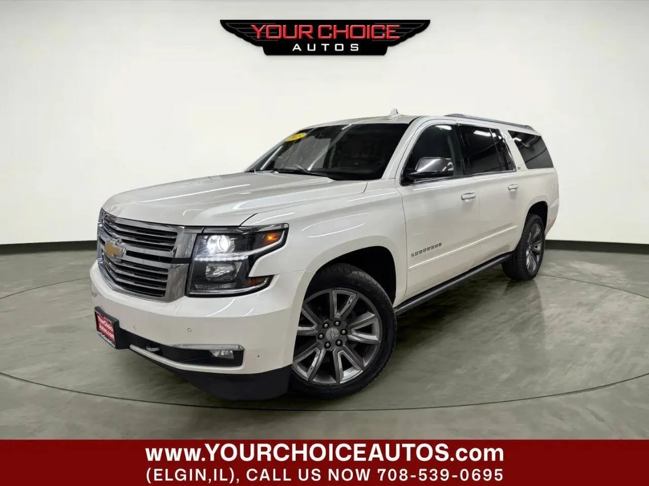 White 2015 Chevrolet Suburban LTZ for sale in Elgin, IL