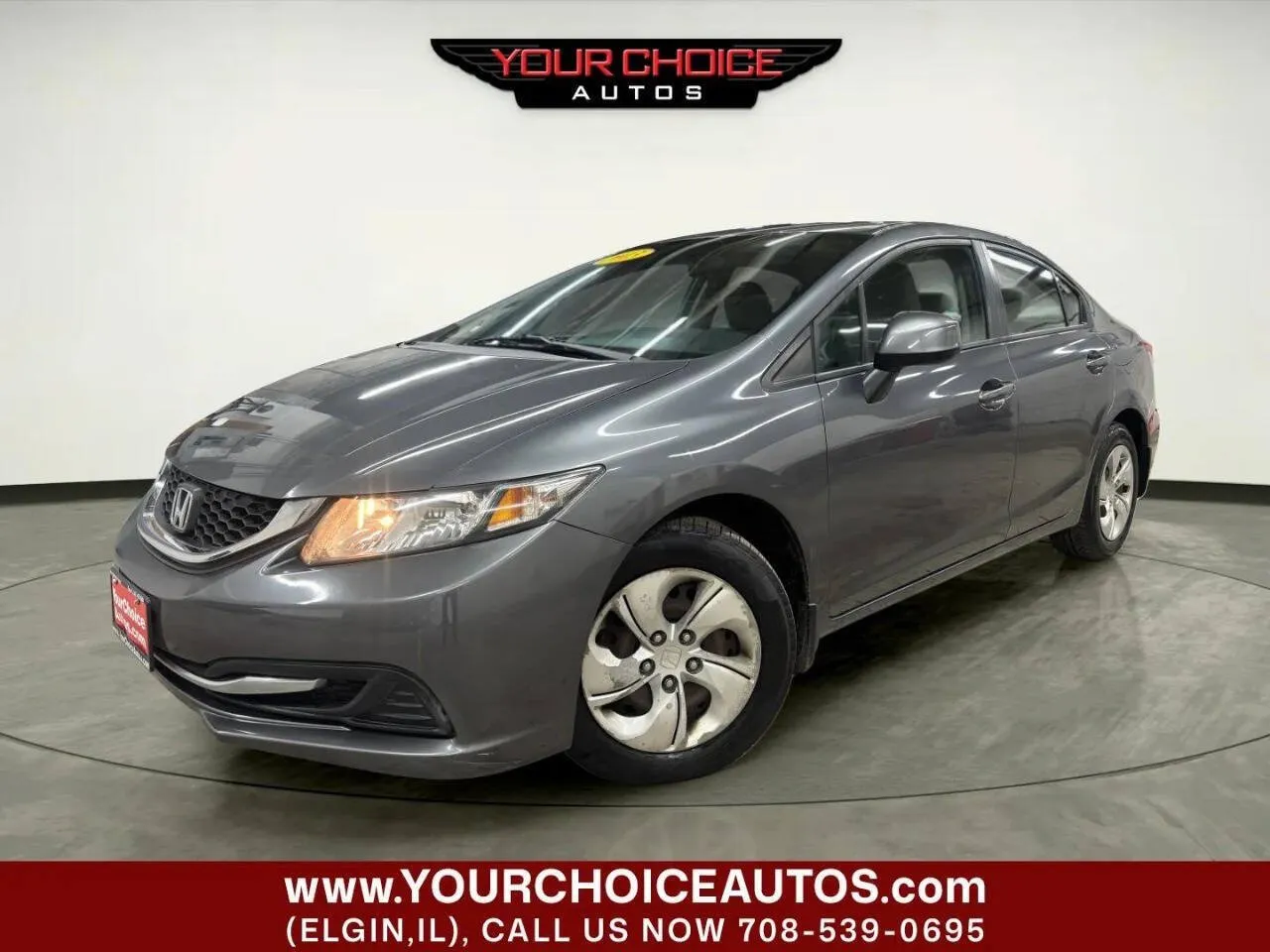 Gray 2013 Honda Civic Sdn LX for sale in Elgin, IL