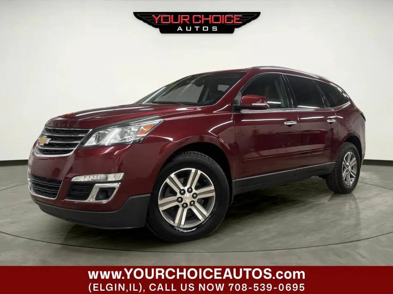 Red 2016 Chevrolet Traverse LT for sale in Elgin, IL