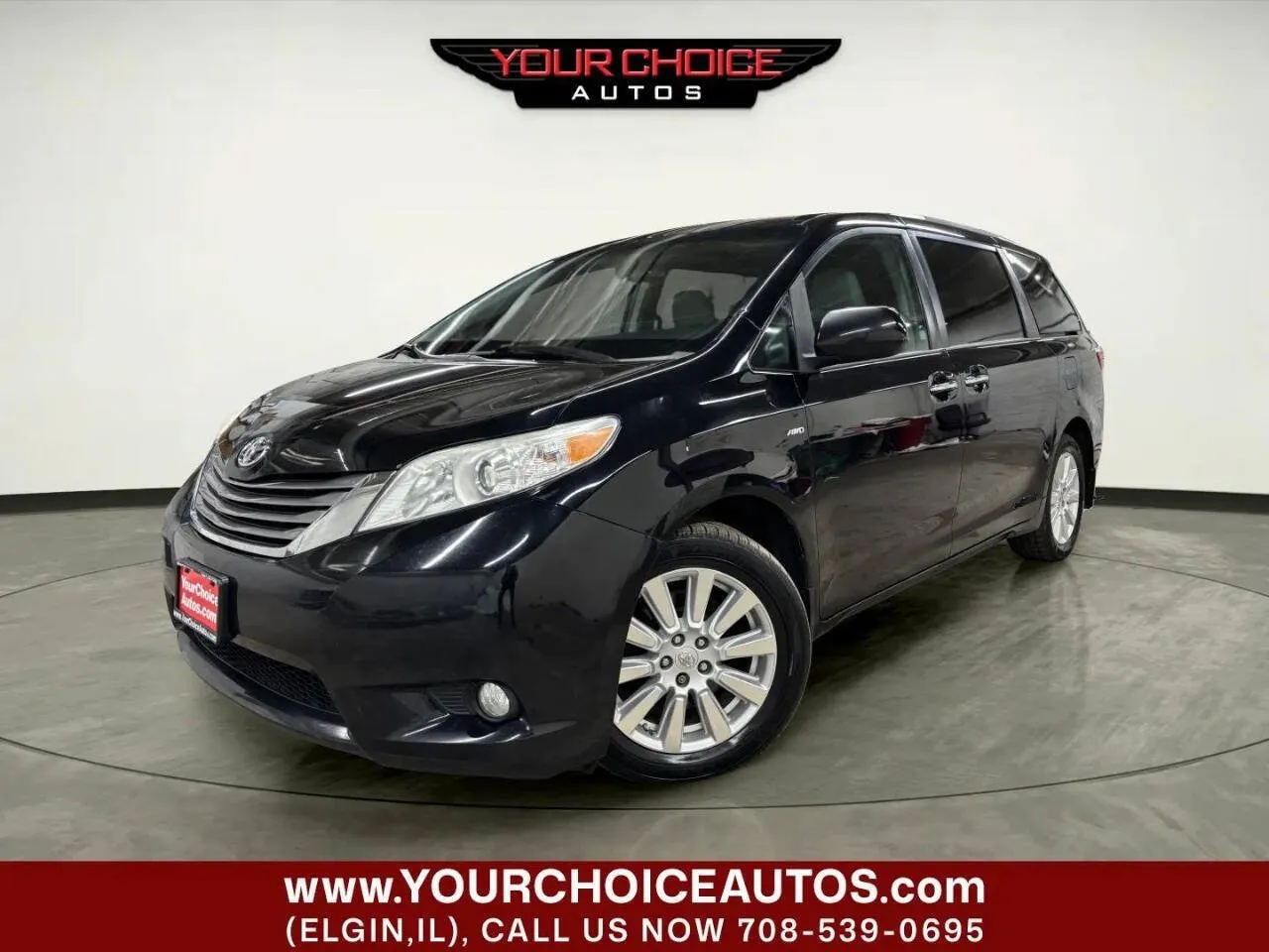 Black 2017 Toyota Sienna XLE Premium 7 Passenger AWD 4dr Mini Van for sale in Elgin, IL