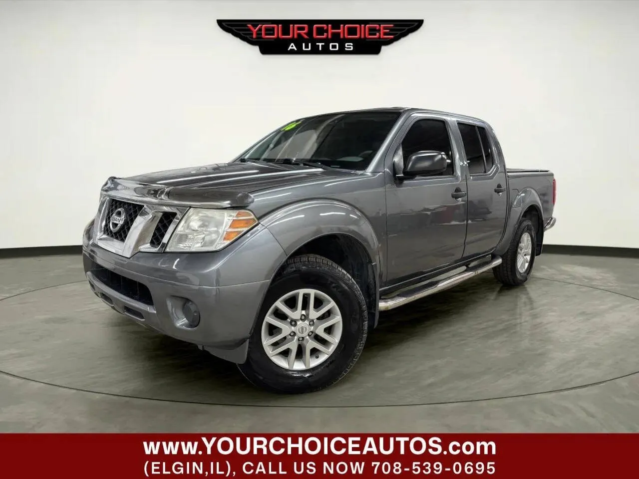 Gray 2016 Nissan Frontier SV 4x4 4dr Crew Cab 5 ft. SB Pickup 5A for sale in Elgin, IL