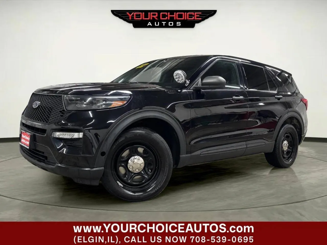 Black 2022 Ford Police Interceptor Utility AWD 4dr SUV for sale in Elgin, IL