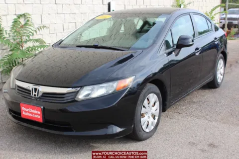 Black 2012 Honda Civic Sdn LX for sale in Elgin, IL