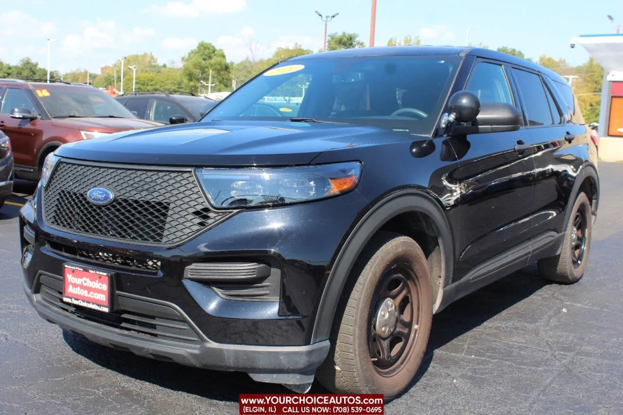 Black 2021 Ford Police Interceptor Utility AWD 4dr SUV for sale in Elgin, IL