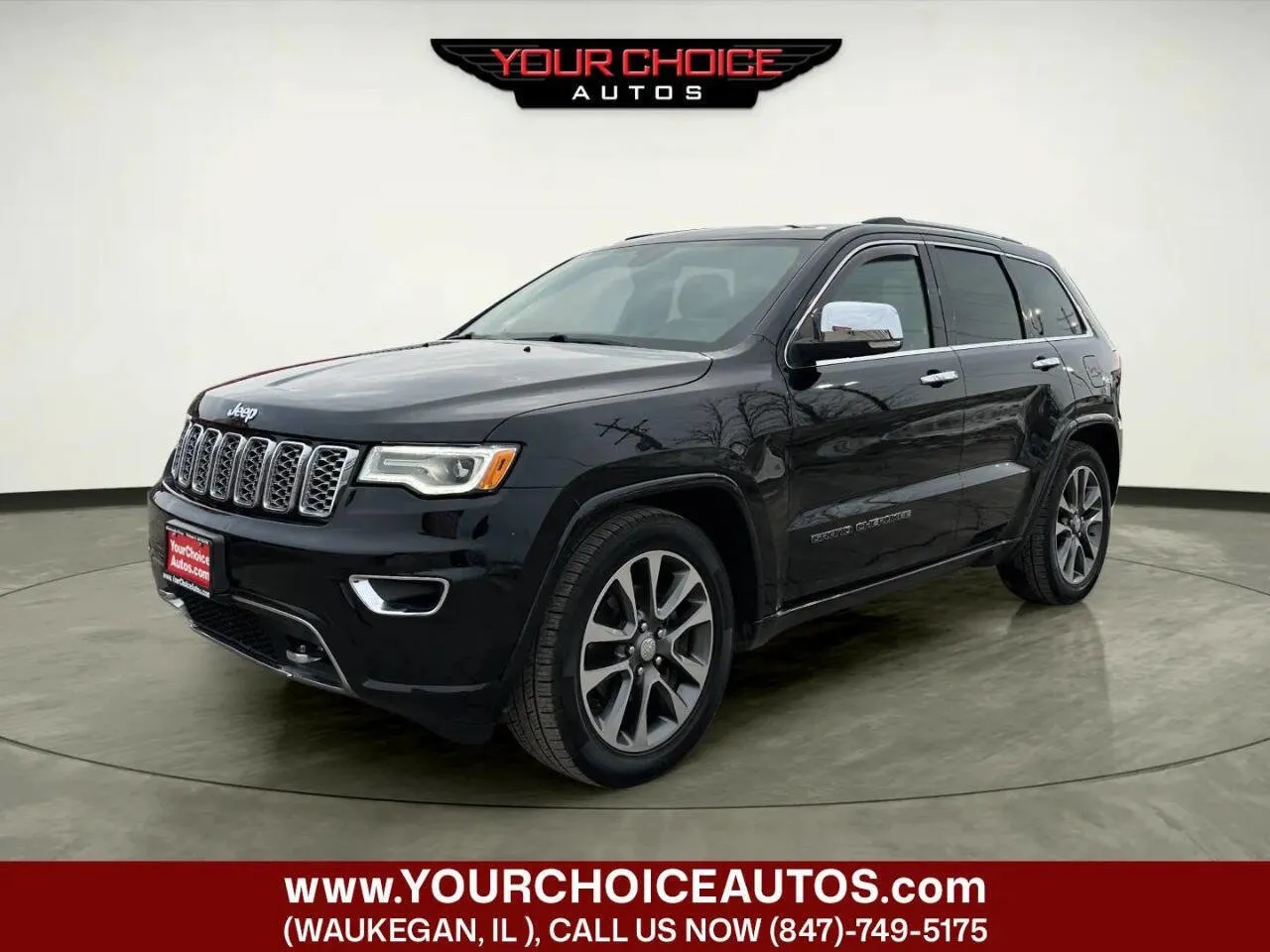 Black 2018 Jeep Grand Cherokee Overland for sale in Waukegan, IL