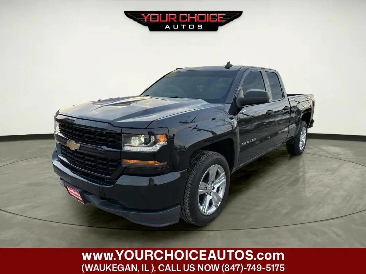 Black 2018 Chevrolet Silverado 1500 Custom for sale in Waukegan, IL