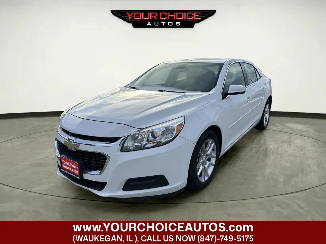 White 2015 Chevrolet Malibu LT for sale in Waukegan, IL
