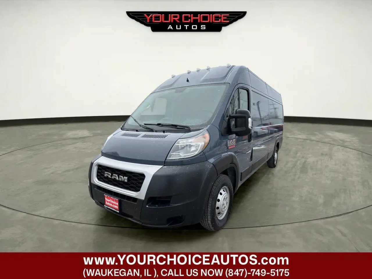 Gray 2019 Ram ProMaster Cargo Van 3500 159 WB 3dr High Roof Extended Cargo Van for sale in Waukegan, IL