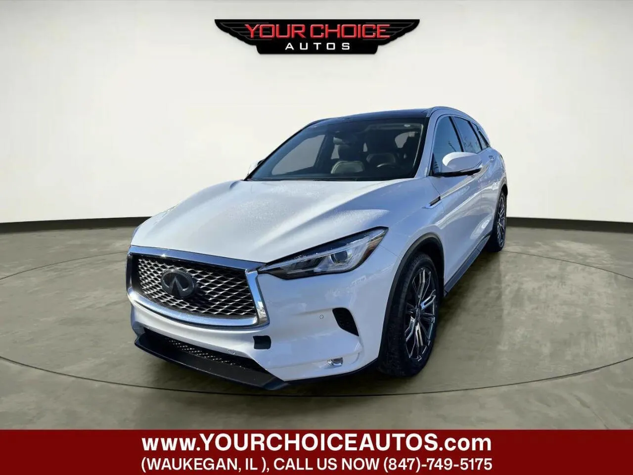 White 2019 INFINITI QX50 ESSENTIAL for sale in Waukegan, IL