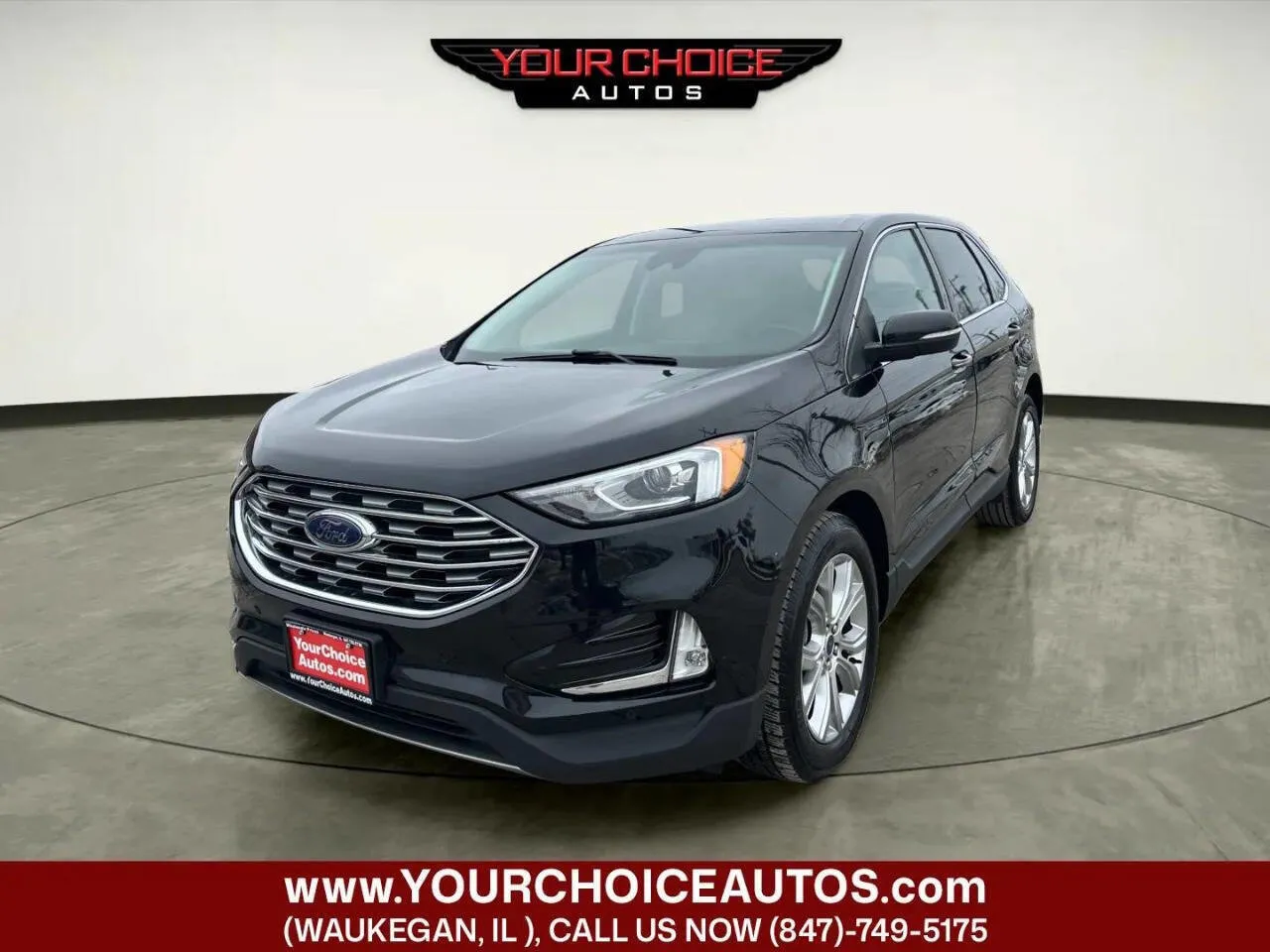 Black 2021 Ford Edge Titanium for sale in Waukegan, IL