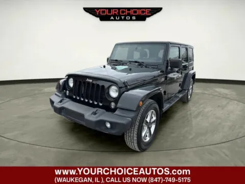 Black 2015 Jeep Wrangler Unlimited Sahara for sale in Waukegan, IL