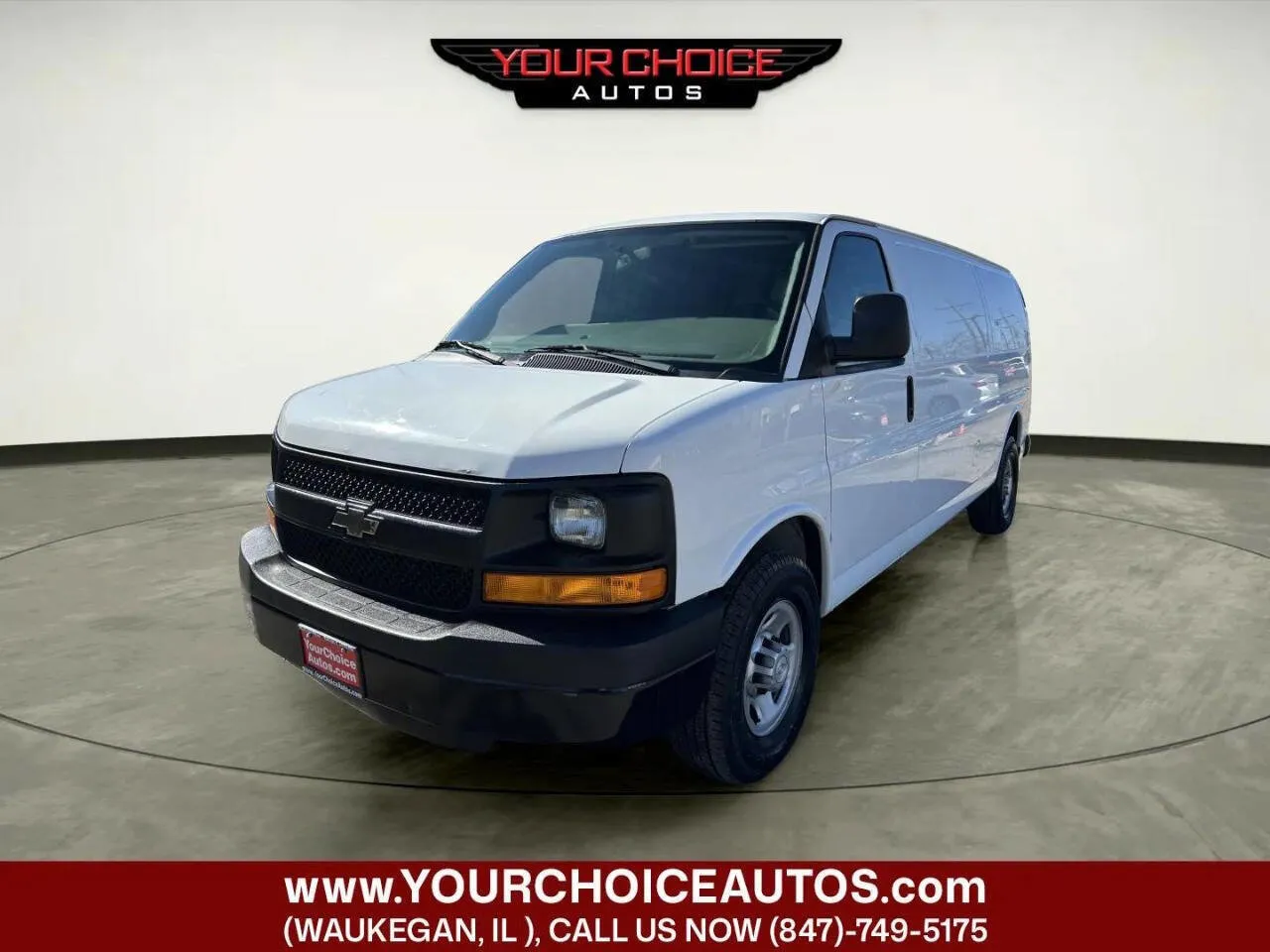 White 2016 Chevrolet Express Cargo Van 2500 3dr Extended Cargo Van w/1WT for sale in Waukegan, IL