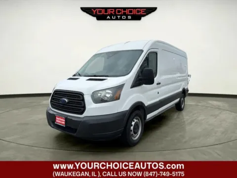 White 2015 Ford Transit Cargo Van 250 3dr LWB Medium Roof Cargo Van w/Sliding Passenger Side Door for sale in Waukegan, IL
