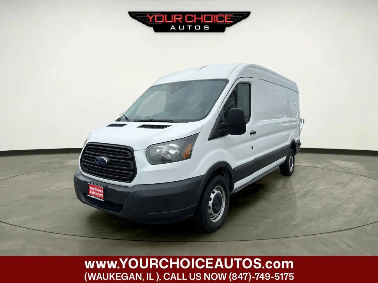 White 2015 Ford Transit Cargo Van 250 3dr LWB Medium Roof Cargo Van w/Sliding Passenger Side Door for sale in Waukegan, IL