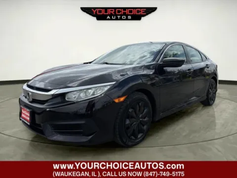 Black 2016 Honda Civic Sedan LX for sale in Waukegan, IL