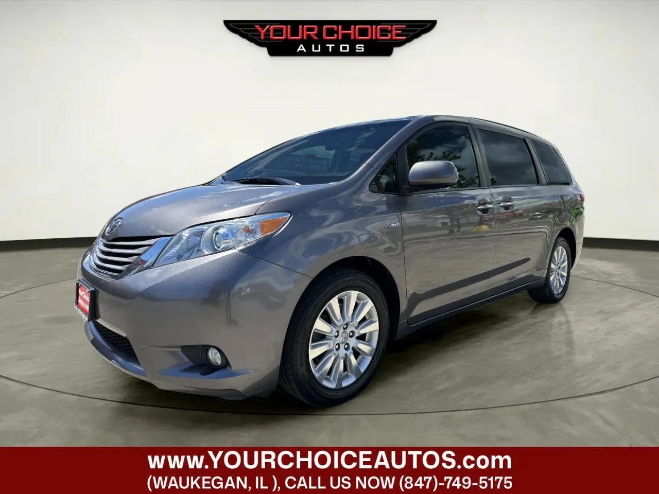 Gray 2016 Toyota Sienna XLE 7 Passenger AWD 4dr Mini Van for sale in Waukegan, IL