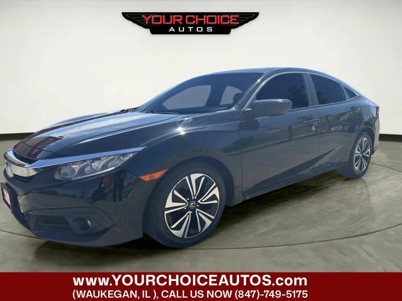 Black 2016 Honda Civic Sedan EX-T for sale in Waukegan, IL