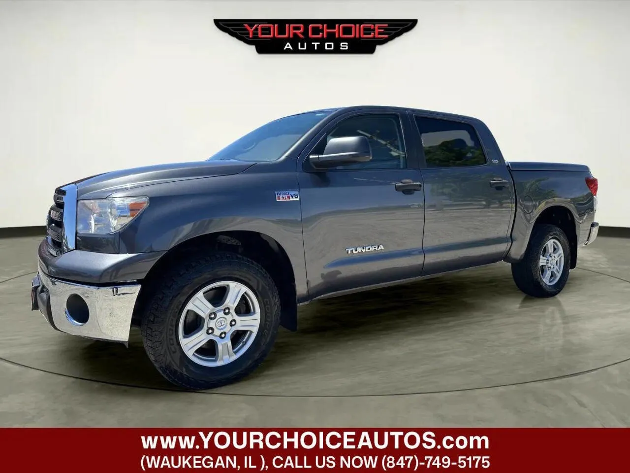 Gray 2013 Toyota Tundra 4WD Truck Grade 4x4 4dr CrewMax Cab Pickup SB (5.7L V8 FFV) for sale in Waukegan, IL