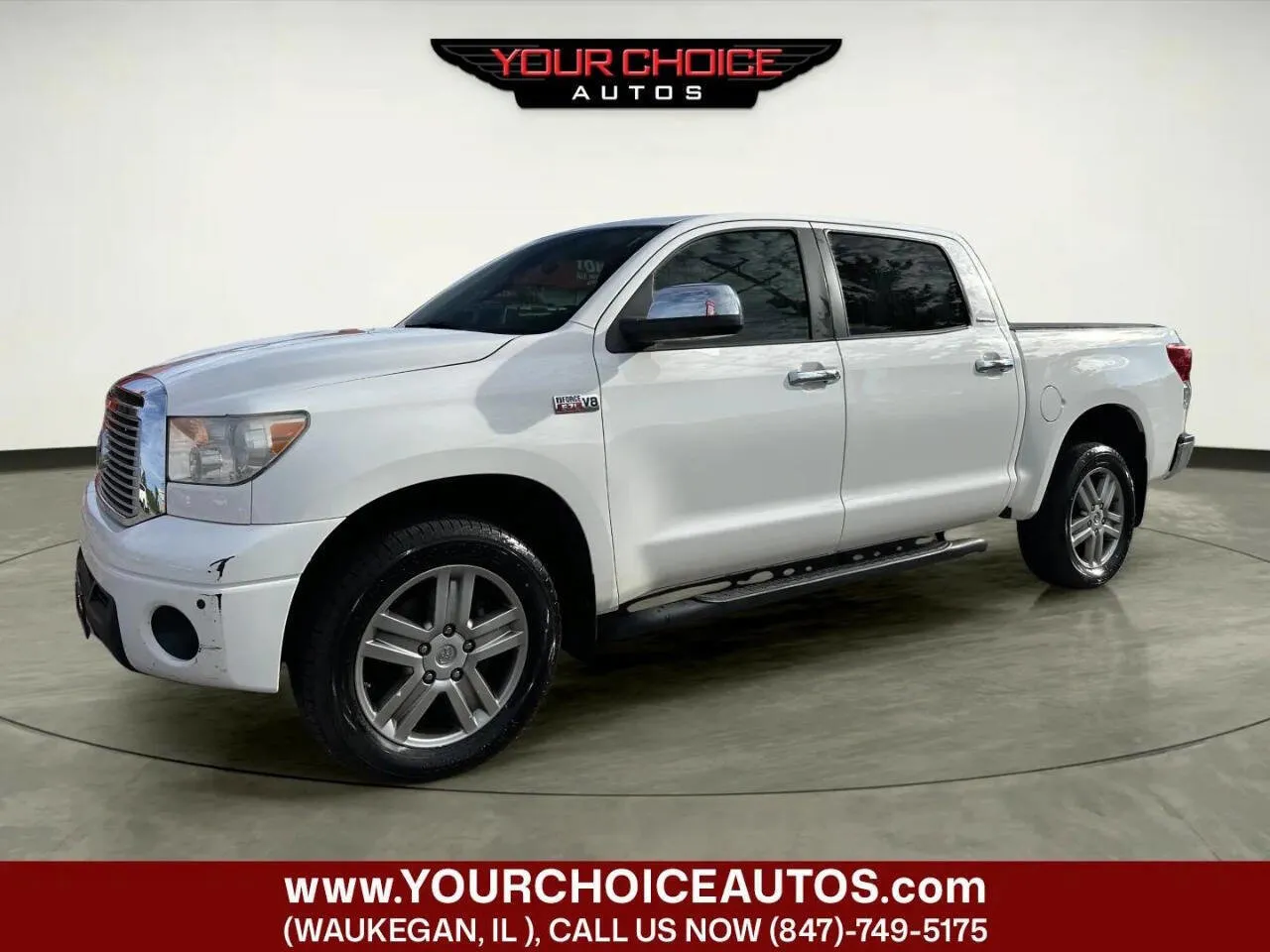 White 2013 Toyota Tundra 4WD Truck Limited 4x4 4dr CrewMax Cab Pickup SB (5.7L V8 FFV) for sale in Waukegan, IL