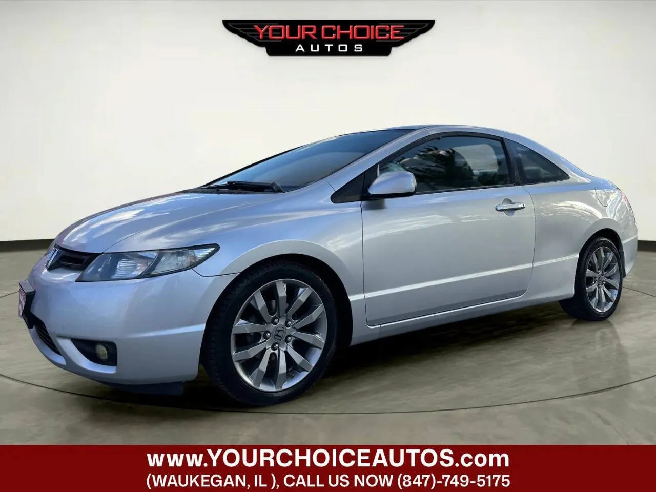 Silver 2007 Honda Civic Cpe EX for sale in Waukegan, IL