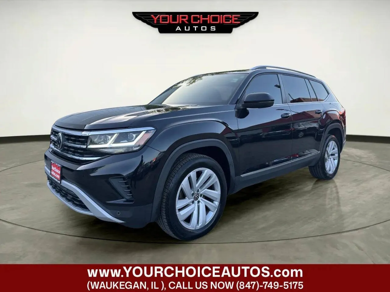 Black 2021 Volkswagen Atlas 3.6L V6 SEL for sale in Waukegan, IL