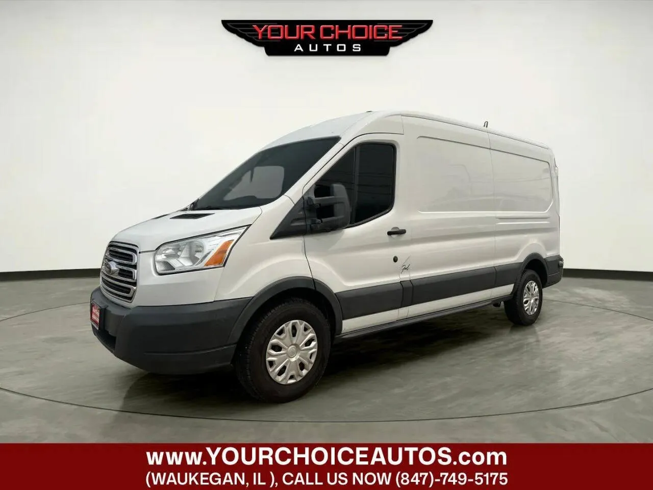 White 2015 Ford Transit Cargo Van 350 3dr LWB Medium Roof Cargo Van w/Sliding Passenger Side Door for sale in Waukegan, IL