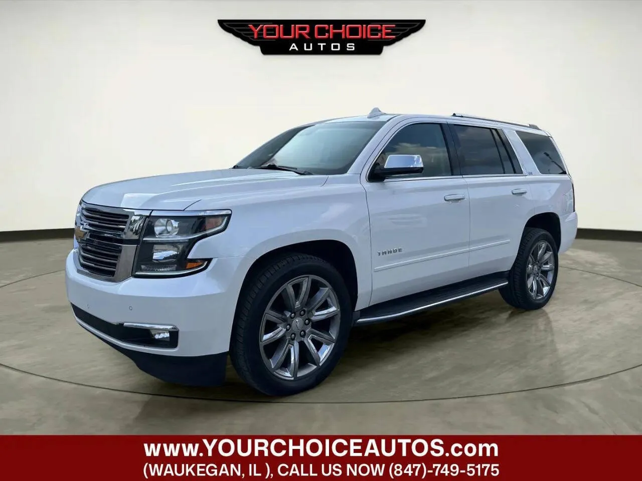 White 2016 Chevrolet Tahoe LTZ for sale in Waukegan, IL