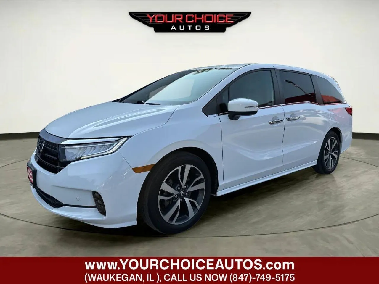 White 2021 Honda Odyssey Touring for sale in Waukegan, IL