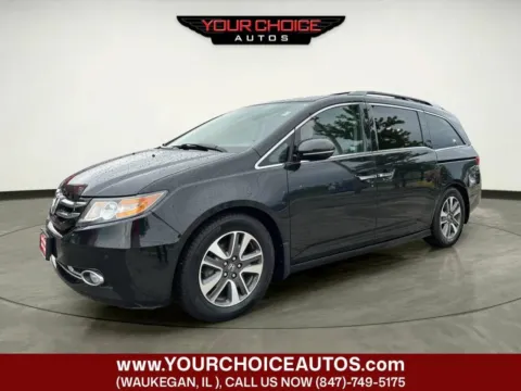 Black 2016 Honda Odyssey Touring Elite 4dr Mini Van for sale in Waukegan, IL