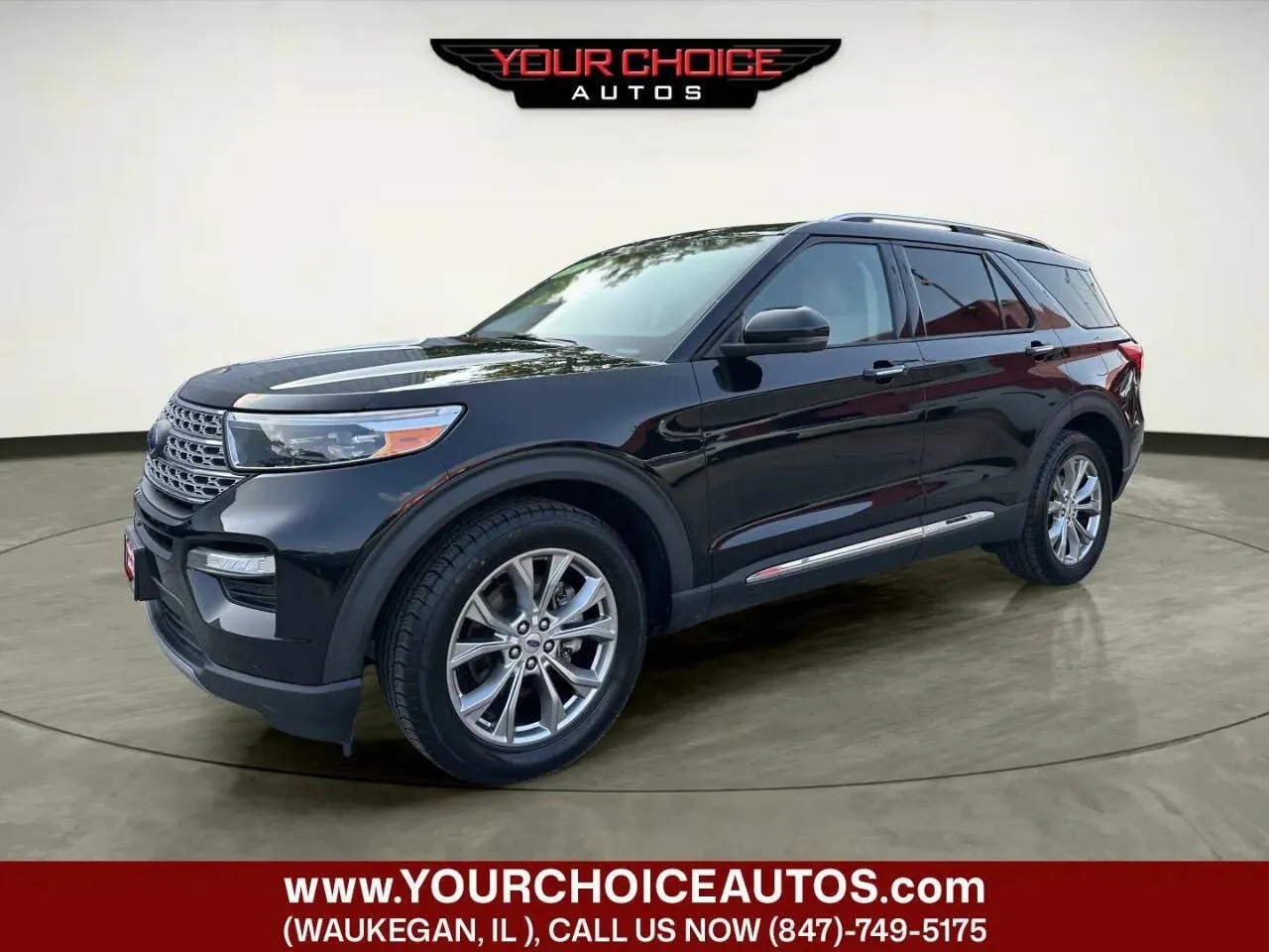 Black 2021 Ford Explorer Limited for sale in Waukegan, IL