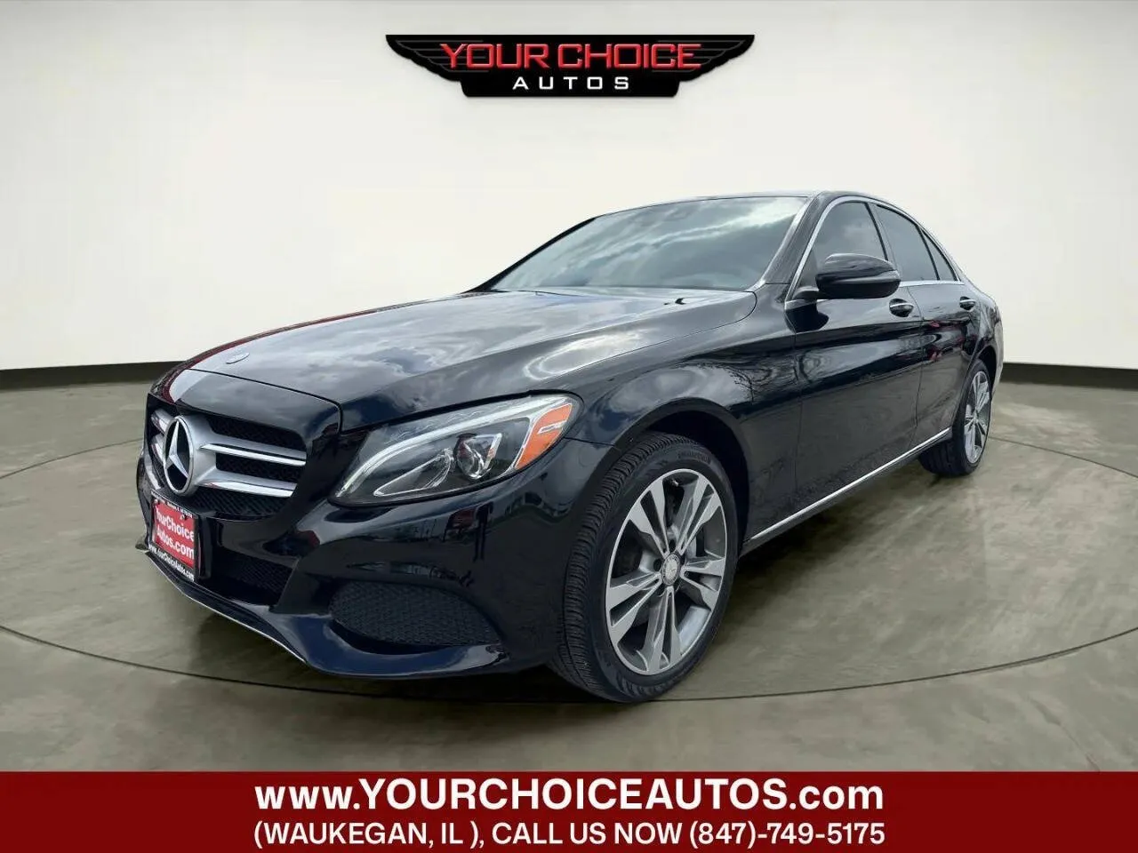 Black 2016 Mercedes-Benz C-Class C 300 4MATIC AWD 4dr Sedan for sale in Waukegan, IL