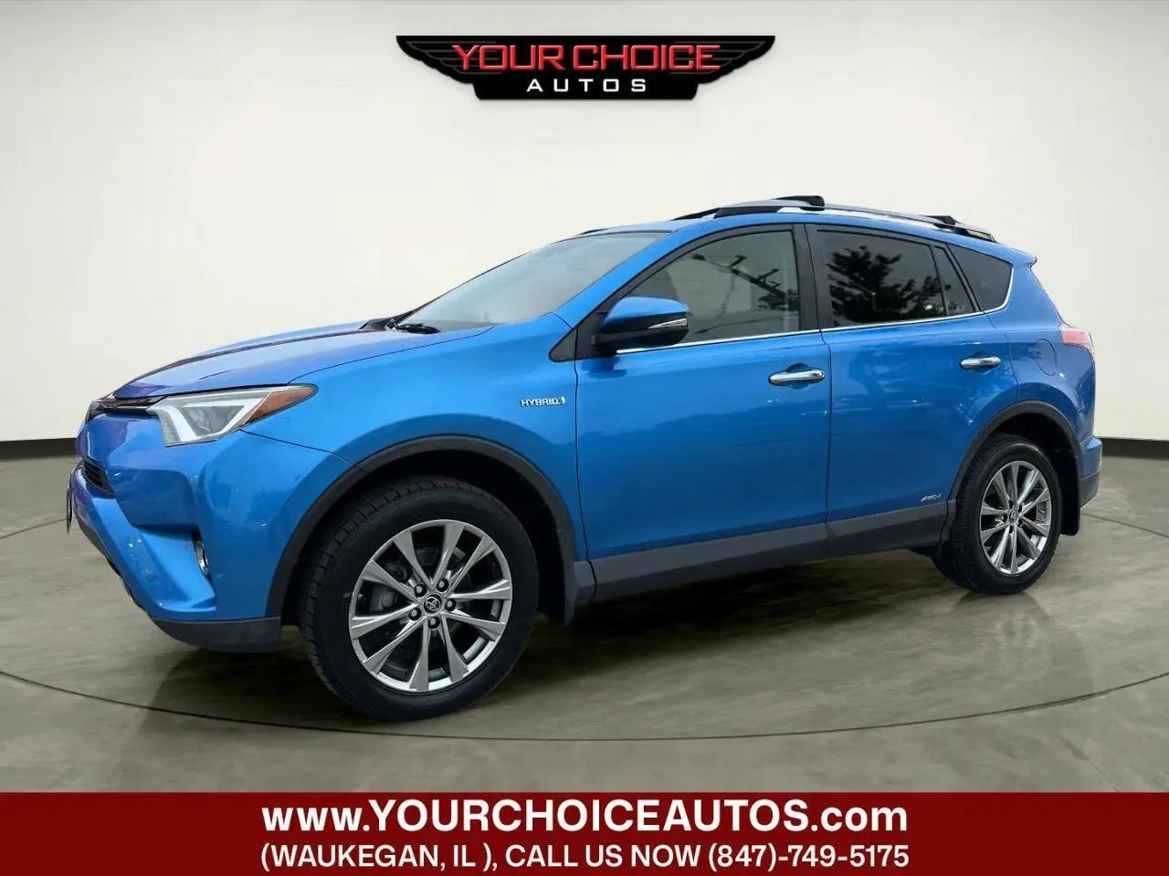 Blue 2018 Toyota RAV4 Hybrid Limited for sale in Waukegan, IL