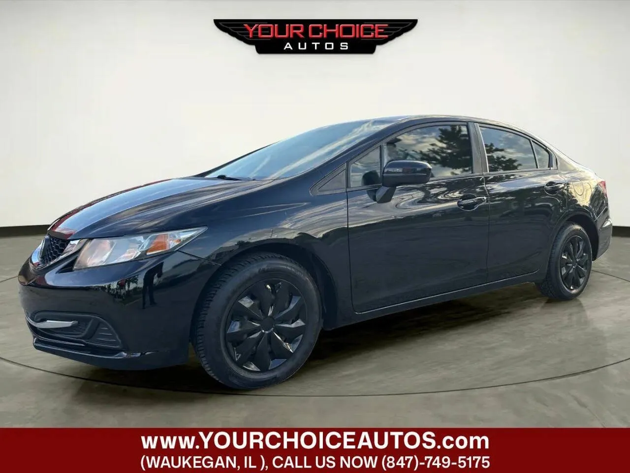 Black 2015 Honda Civic Sedan LX for sale in Waukegan, IL