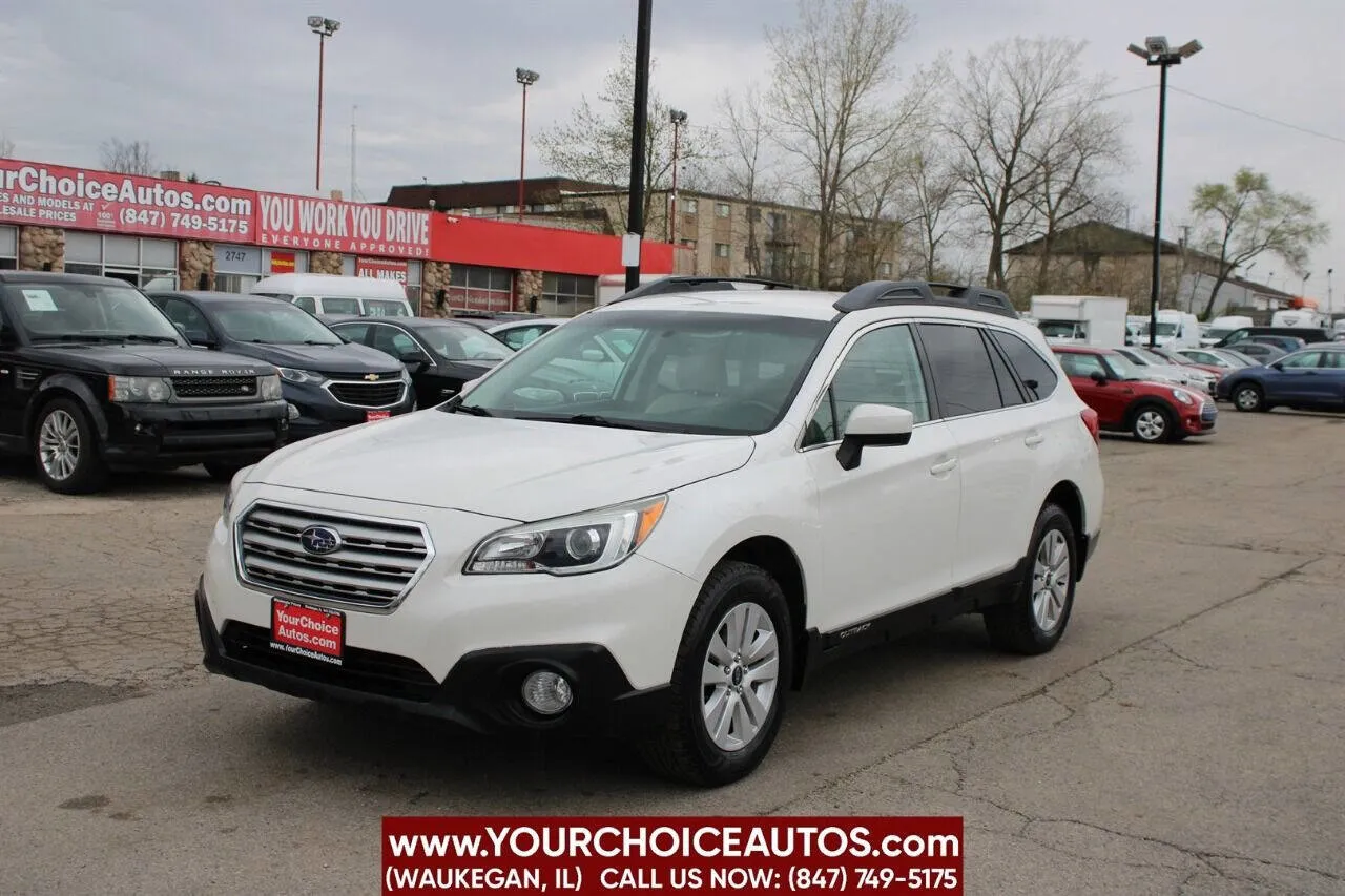 White 2015 Subaru Outback 2.5i Premium for sale in Waukegan, IL