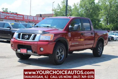 Red 2014 Nissan Titan PRO 4X 4x4 4dr Crew Cab SWB Pickup for sale in Waukegan, IL