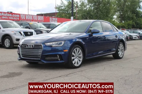 Blue 2018 Audi A4 2.0T quattro Premium AWD 4dr Sedan 7A for sale in Waukegan, IL