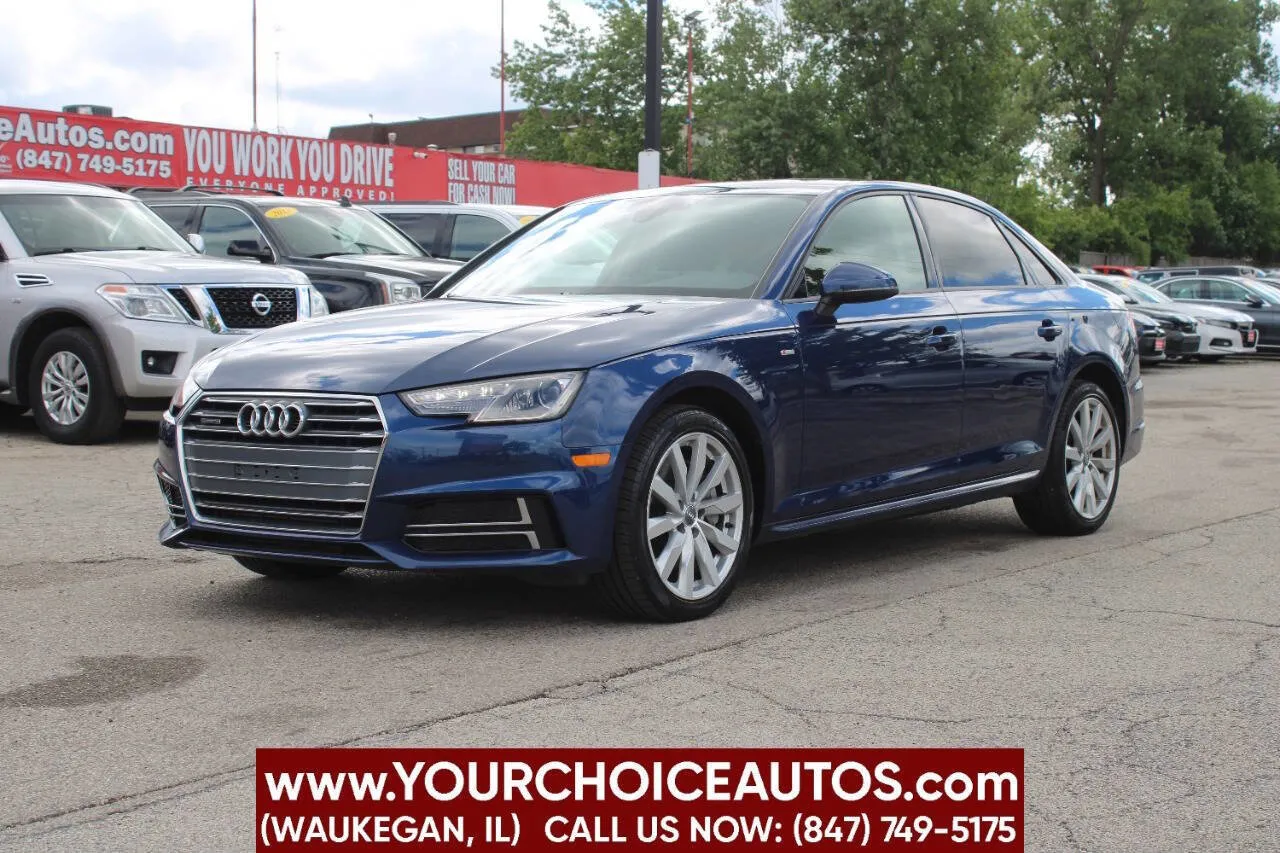 Blue 2018 Audi A4 2.0T quattro Premium AWD 4dr Sedan 7A for sale in Waukegan, IL