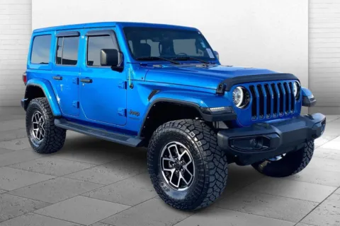 Blue 2021 Jeep Wrangler Unlimited Sahara Altitude 4x4 for sale in Kansas City, MO