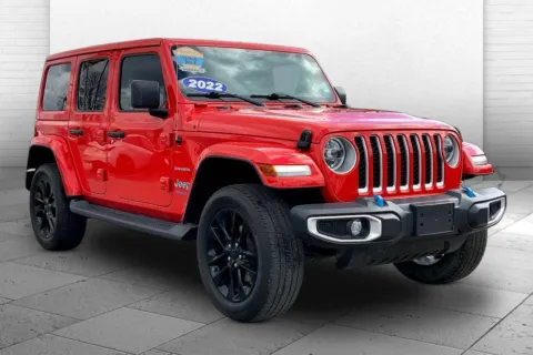 Red 2022 Jeep Wrangler 4xe Unlimited Sahara 4x4 for sale in Kansas City, MO