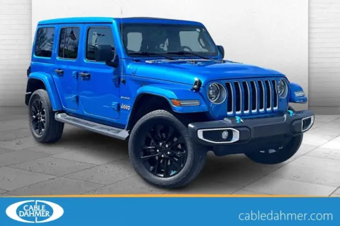 Blue 2023 Jeep Wrangler 4xe Sahara for sale in Kansas City, MO