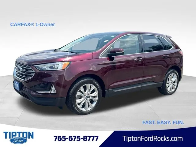 Red 2021 Ford Edge Titanium for sale in Tipton, IN