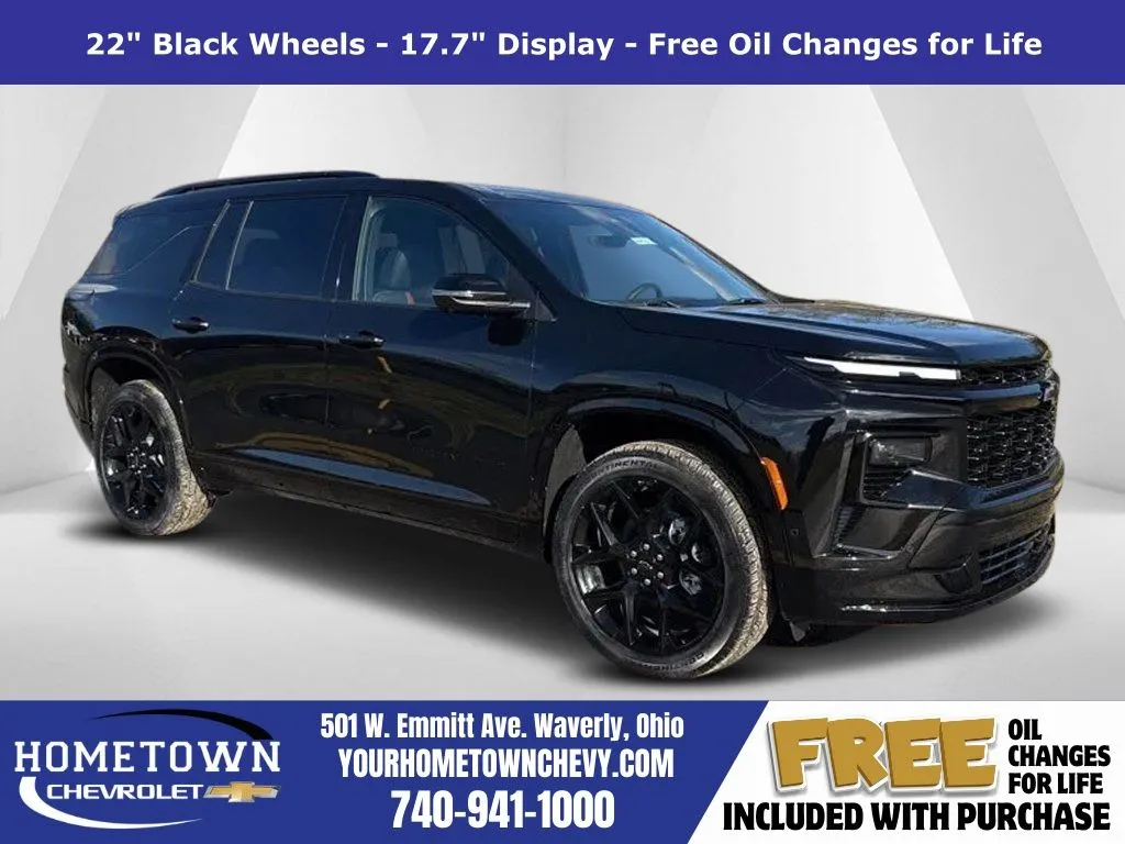 Black 2026 Chevrolet Traverse RS for sale in Waverly, OH