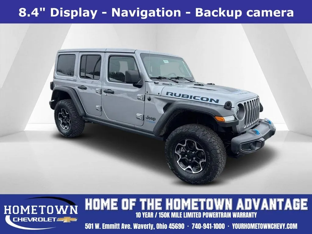 Silver 2021 Jeep Wrangler Unlimited Rubicon 4xe for sale in Waverly, OH
