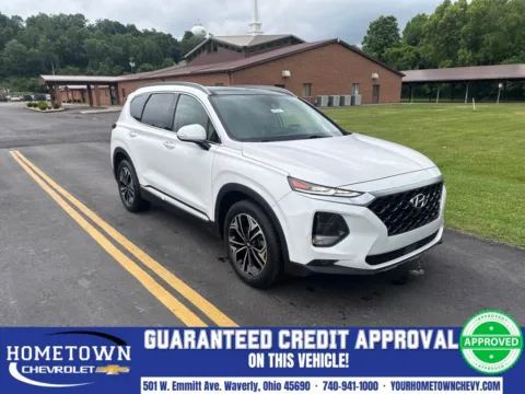 White 2019 Hyundai Santa Fe Ultimate for sale in Waverly, OH