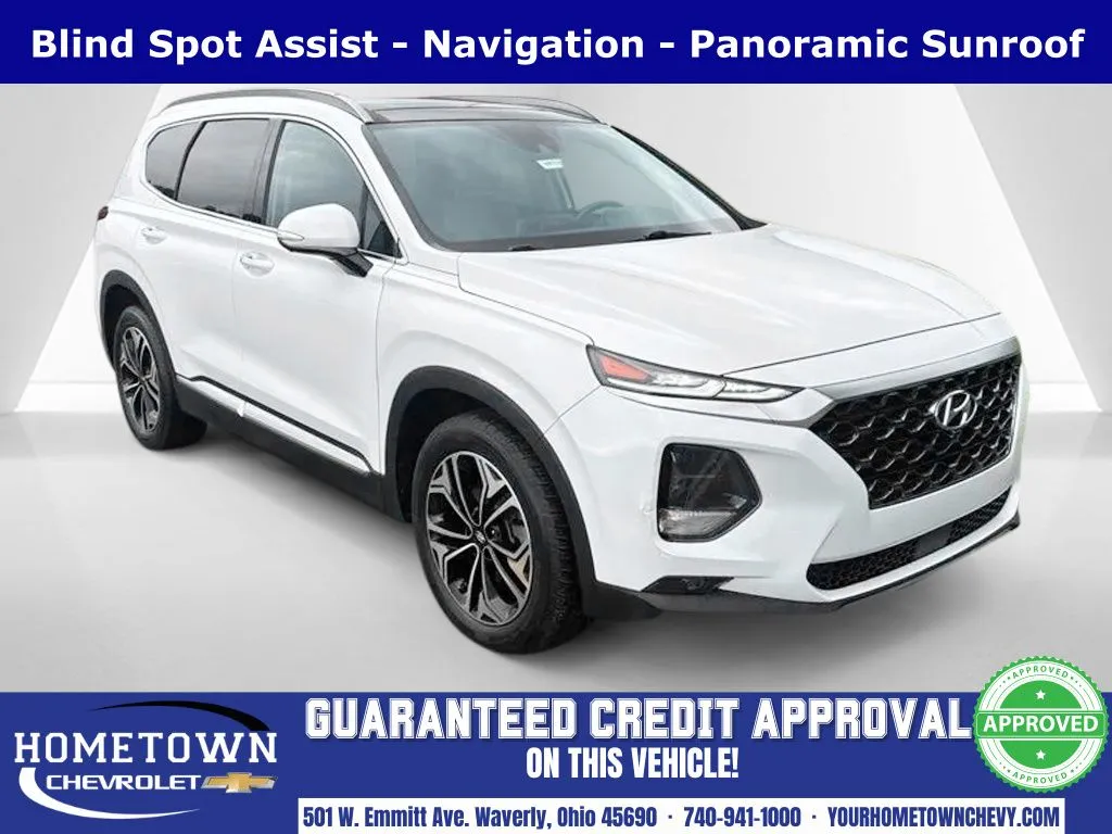 White 2019 Hyundai Santa Fe Ultimate for sale in Waverly, OH